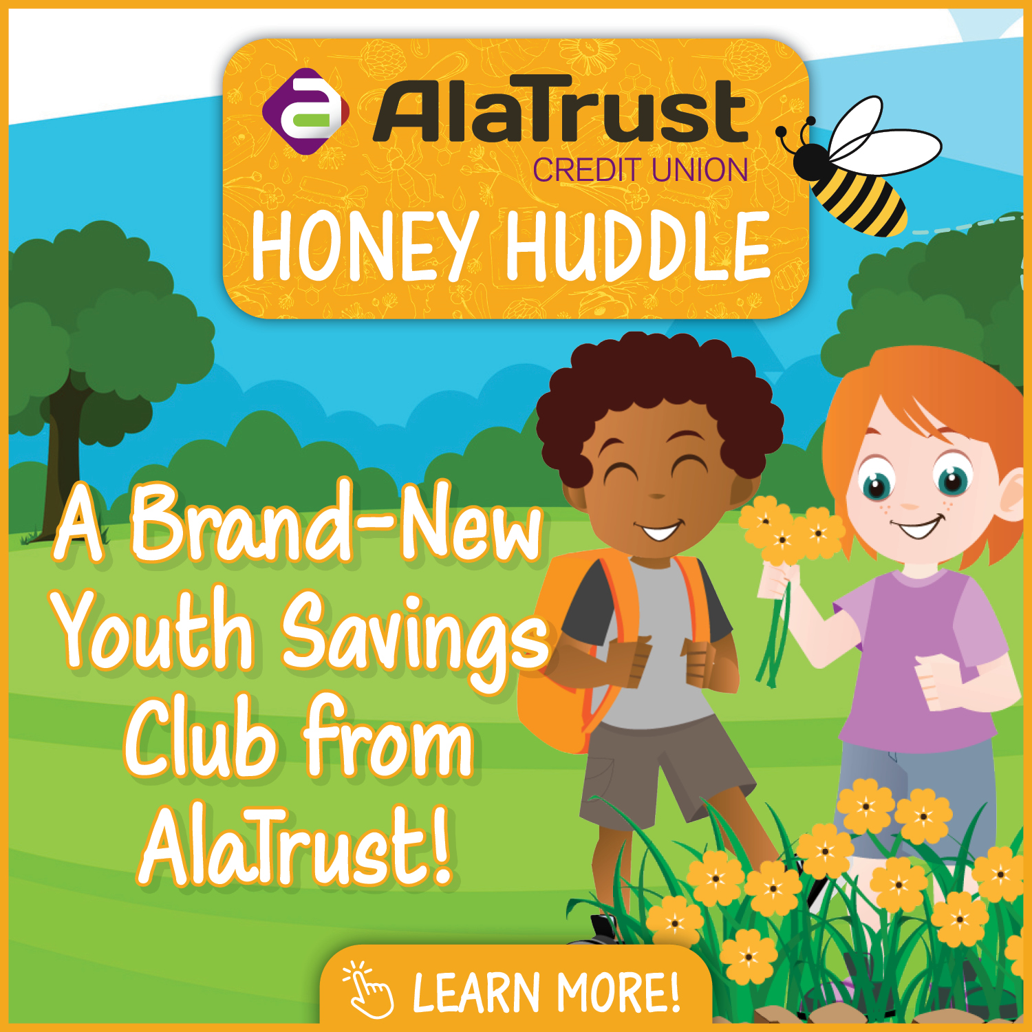 Honey Huddle, a brand new youth savings club. Just for kids saving money.