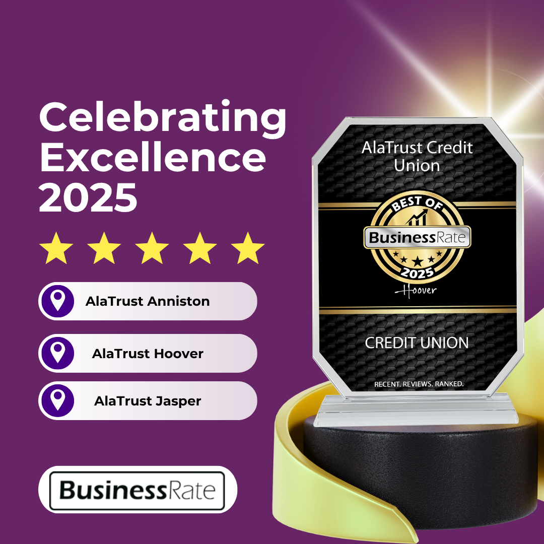 AlaTrust Named The Top Rated Credit Union! AlaTrust Ranked #1! 