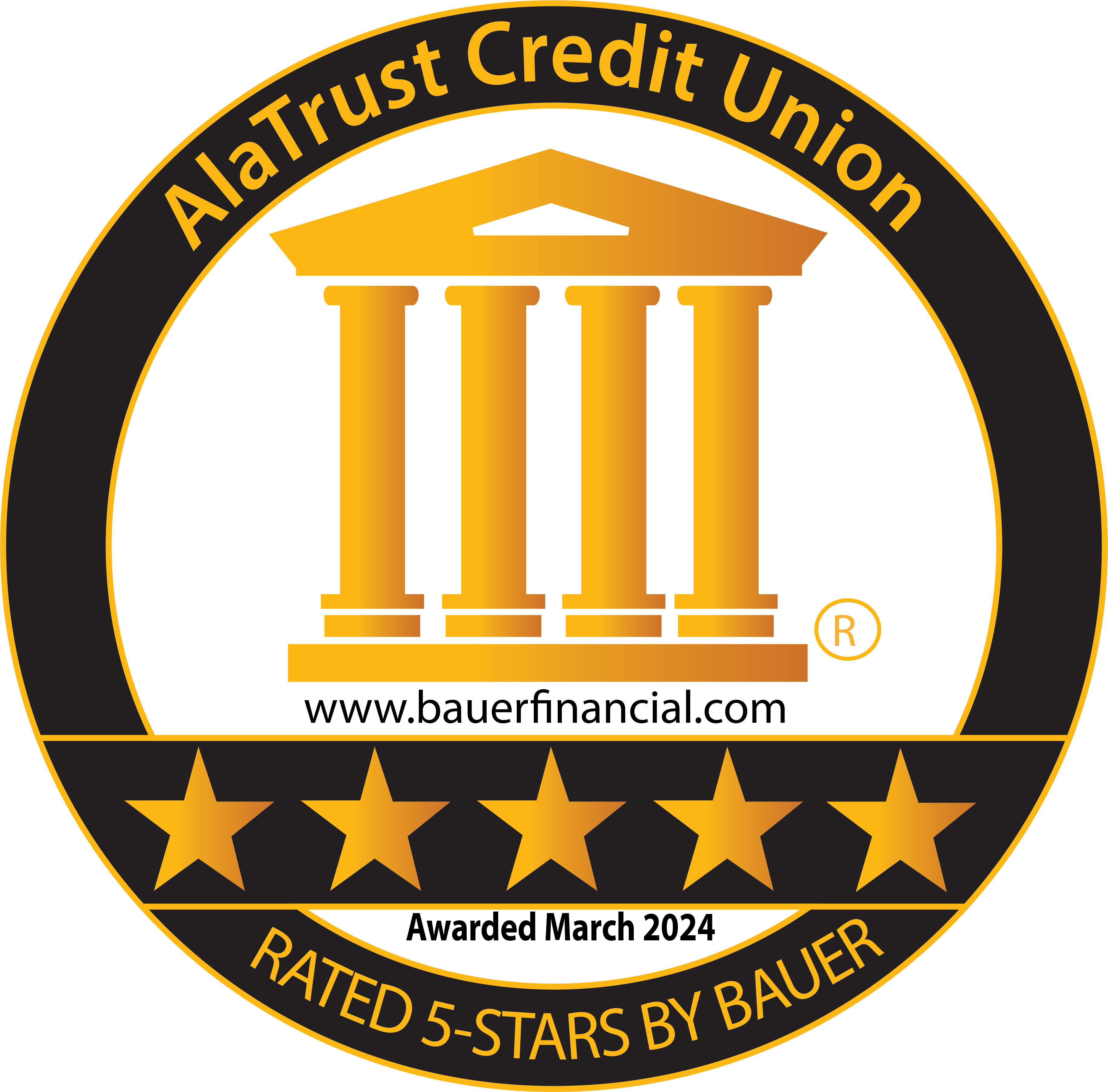 BauerFinancial awards AlaTrust Credit Union 5 stars 